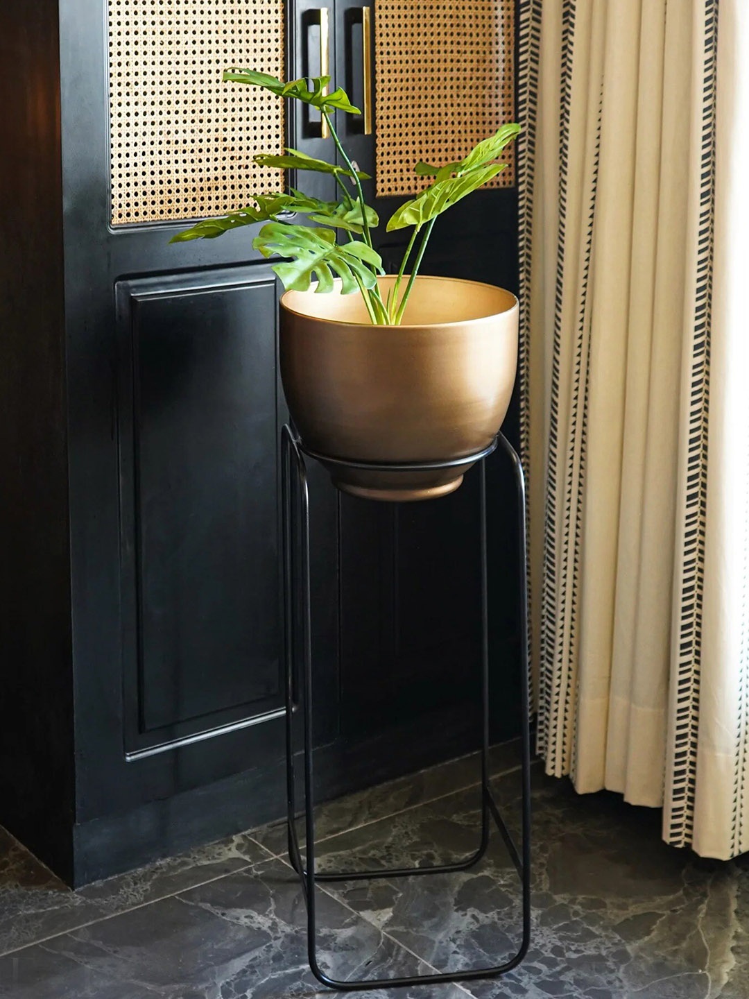 

THE ARTMENT Gold-Toned Metal Floor Planter