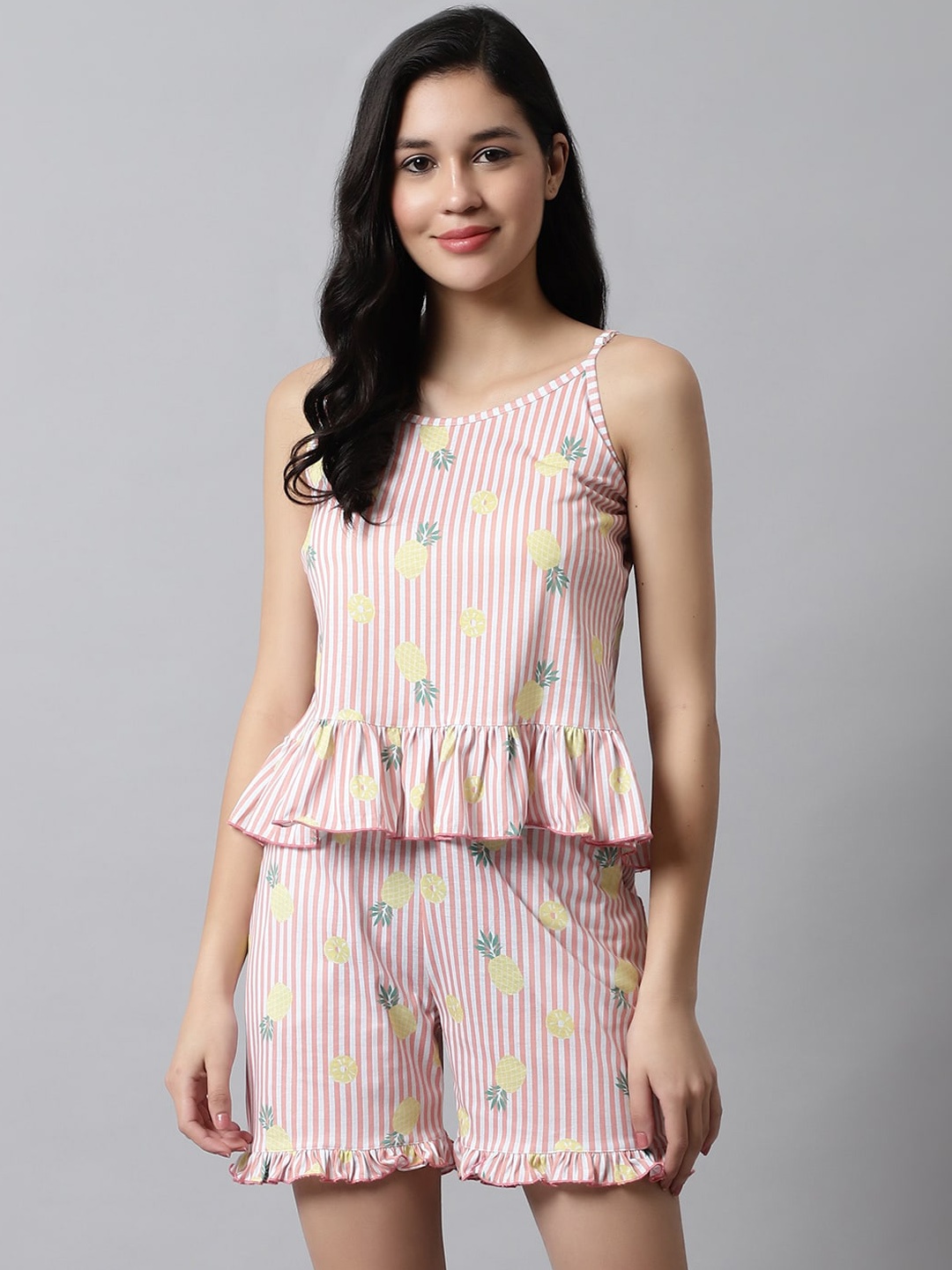 

Kanvin Conversational Printed Night Suit, White