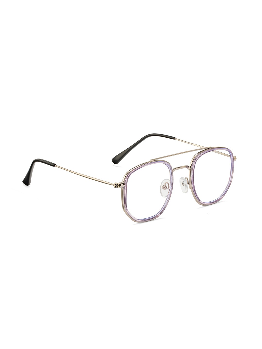 

ROYAL SON Full Rim Blue Ray Cut Round Glasses, Silver