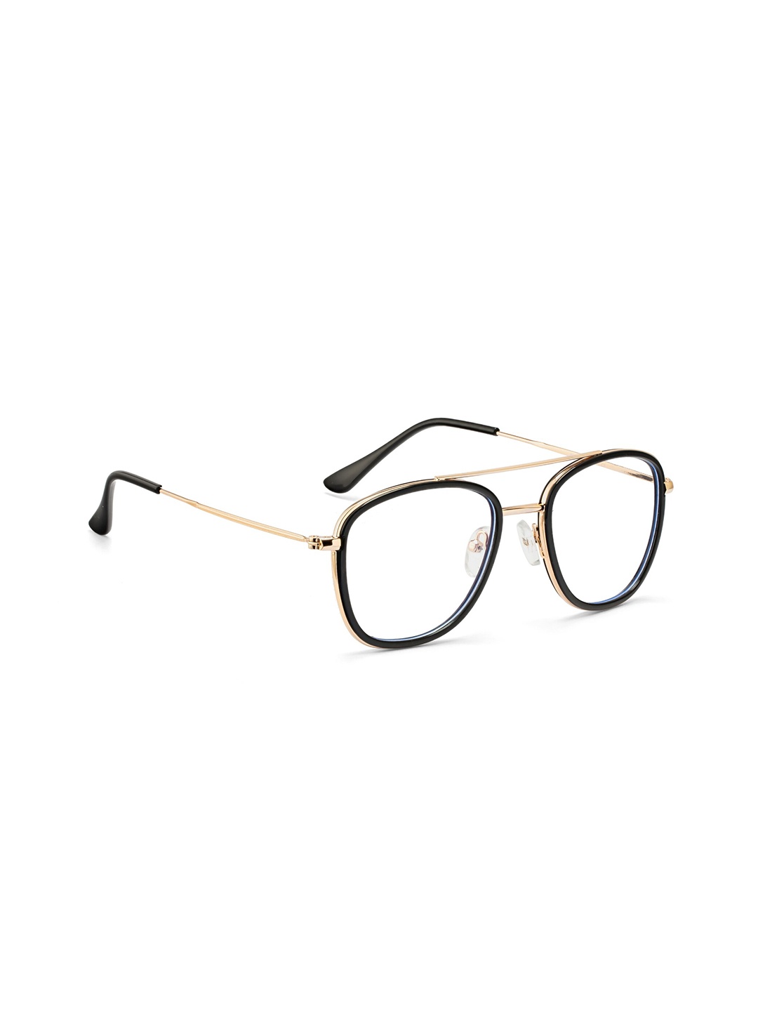 

ROYAL SON Full Rim Blue Ray Cut Wayfarer Glasses, Gold