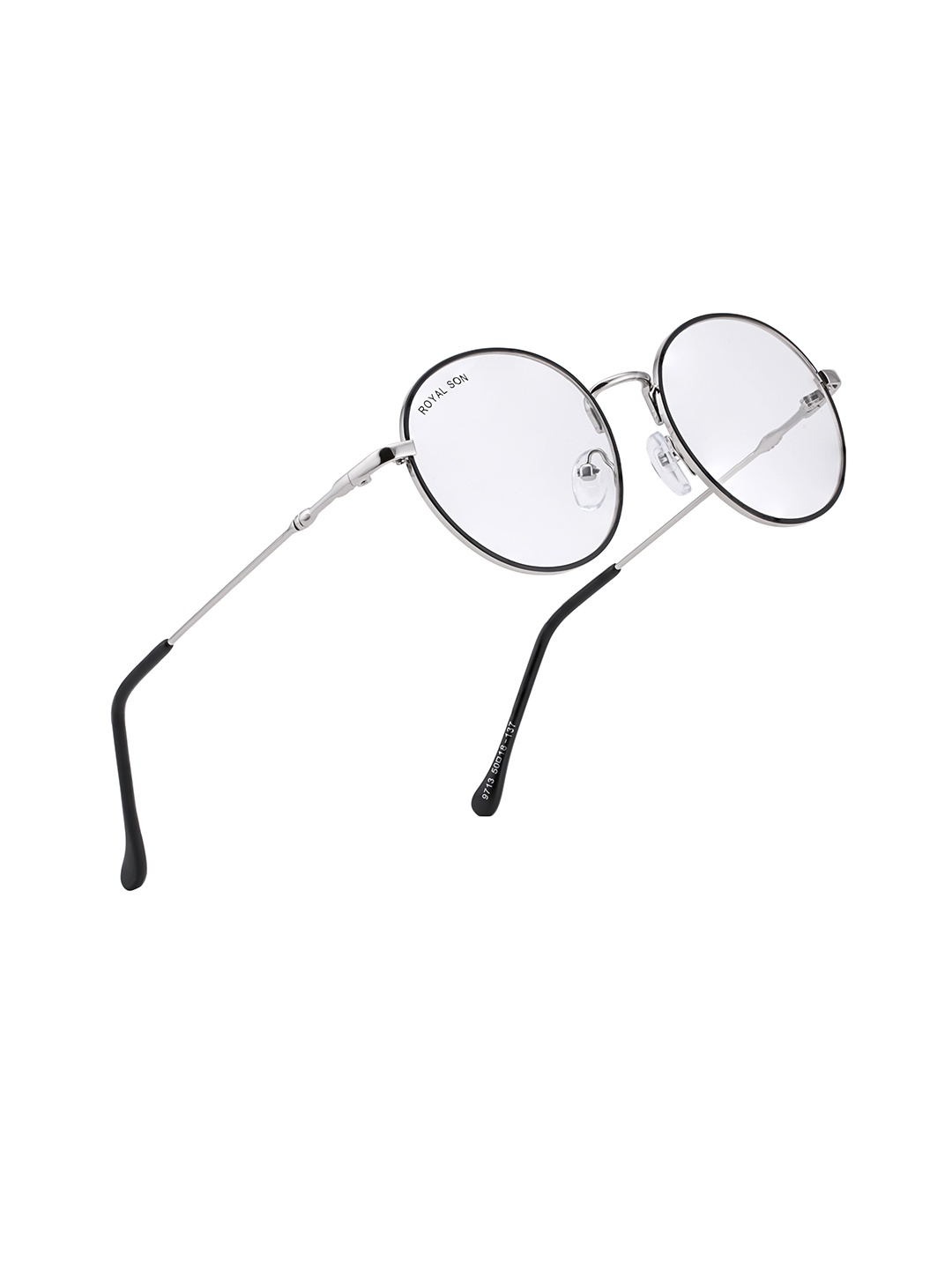 

ROYAL SON Metal Full Rim Round Frames Eye Glasses, Silver