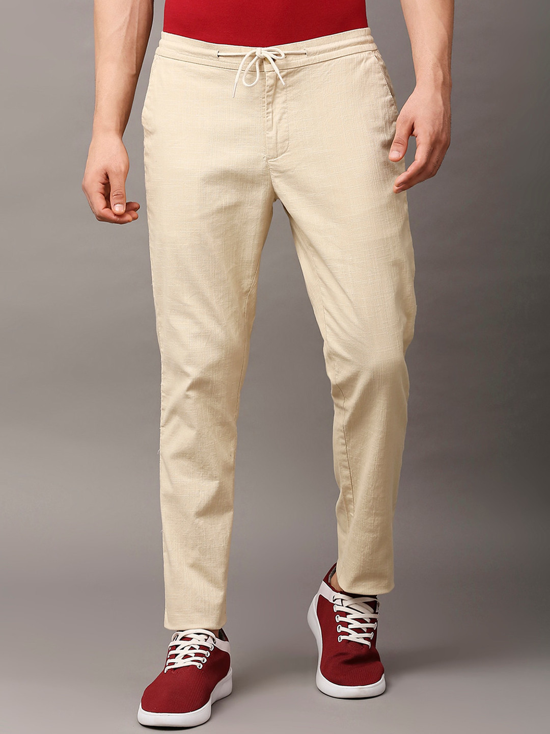 

Thomas Scott Men Comfort Slim Fit Cotton Lycra Chinos, Beige