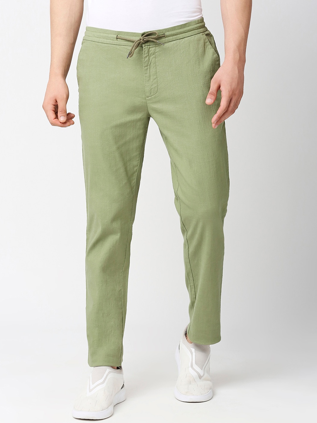 

Thomas Scott Men Comfort Slim Fit Cotton Lycra Chinos, Green