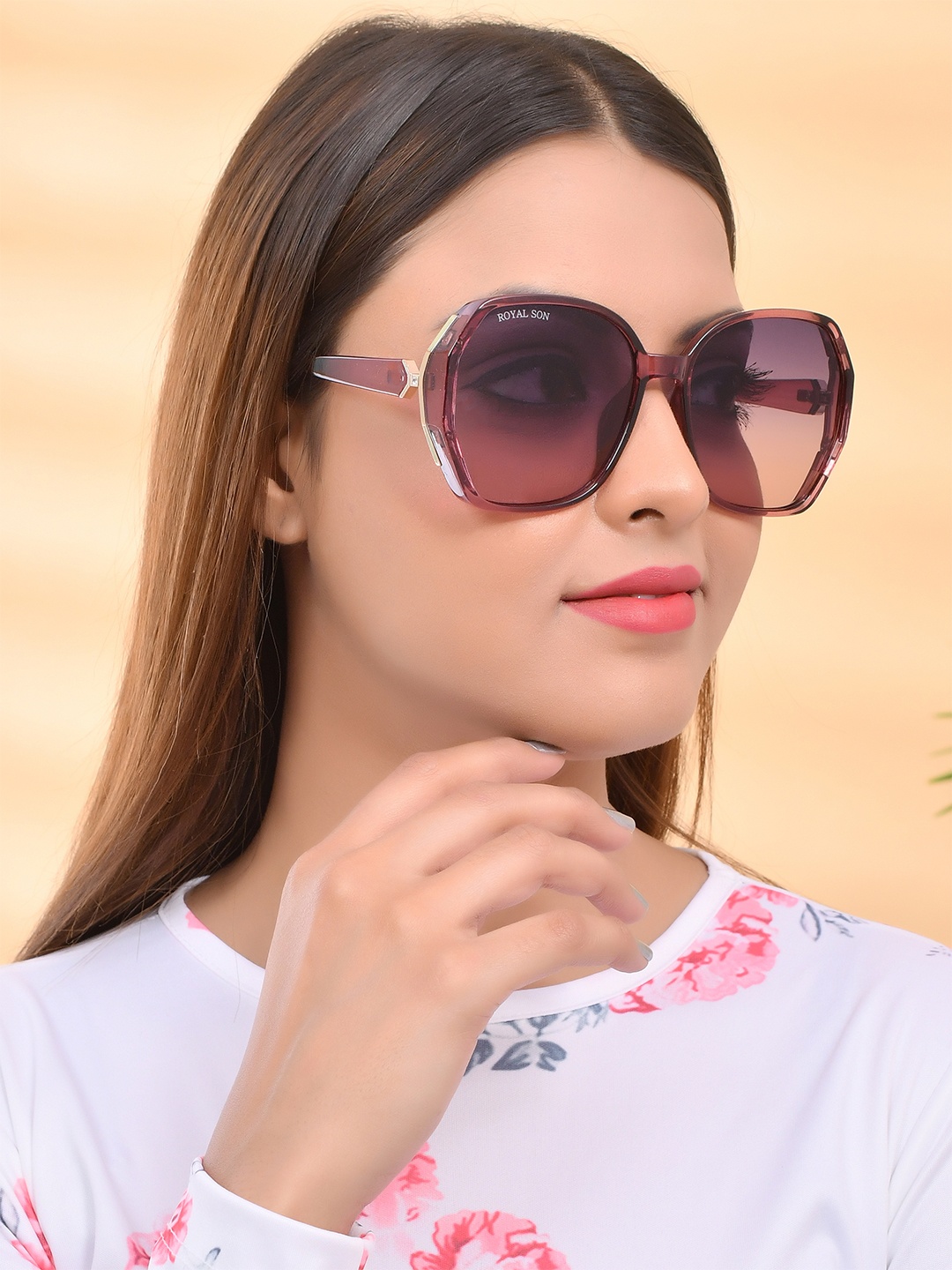 

ROYAL SON Women Full Rim Oversized Sunglasses with UV Protected Lens- CHIWM00114-C4-R2, Purple