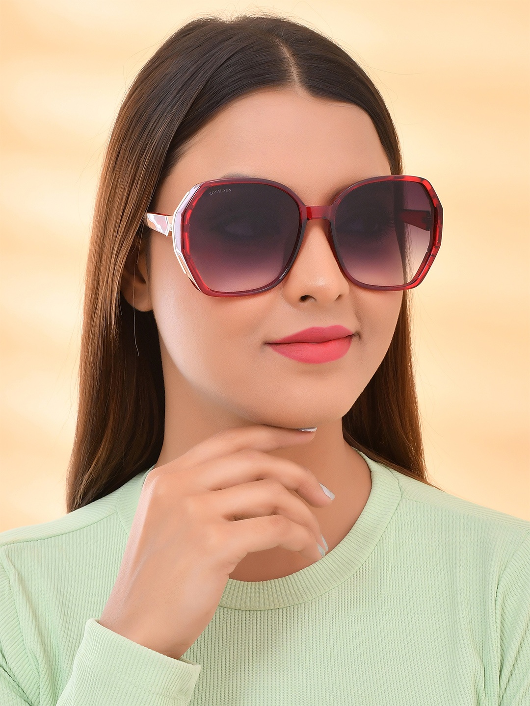 

ROYAL SON Women Oversized Sunglasses with UV Protected Lens- CHIWM00114-C5-R2, Grey