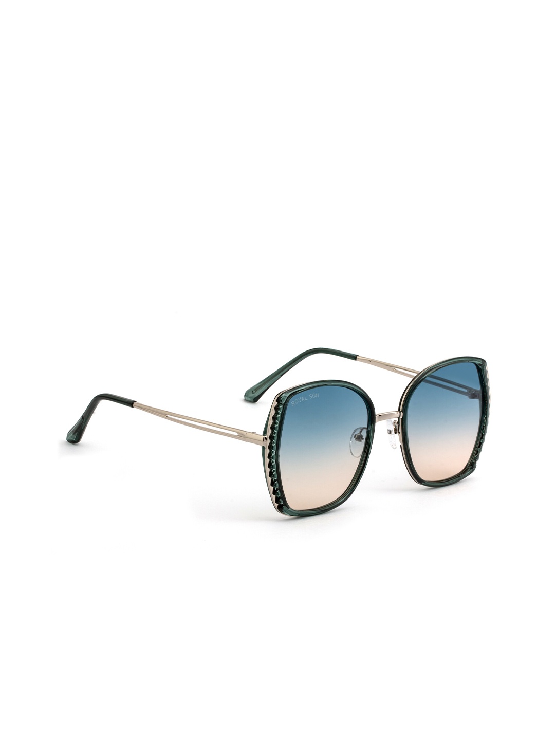 

ROYAL SON Women Oversized Sunglasses with Polarised and UV Protected Lens-CHIWM00119-C3-R1, Green