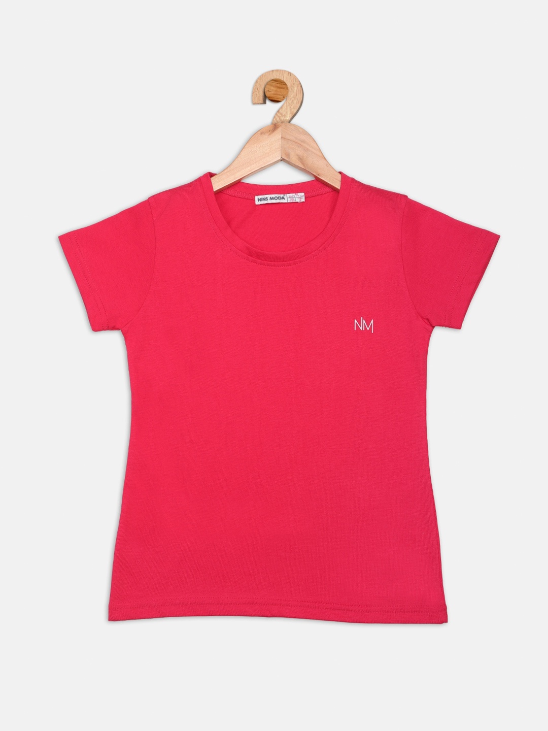 

Nins Moda Girls Round Neck Cotton Top, Magenta