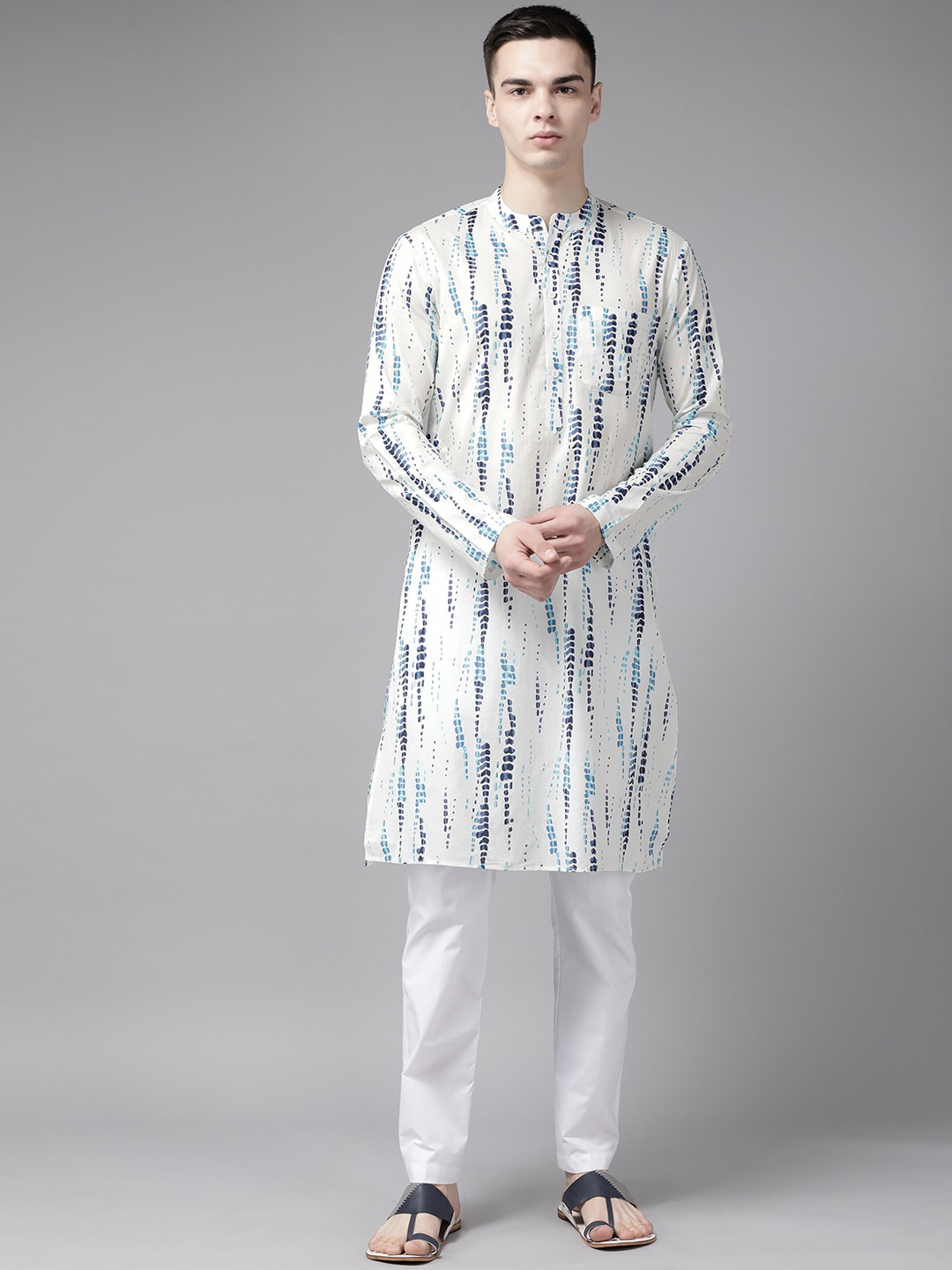 

See Designs Tie And Dye Printed Pure Cotton Kurta, White