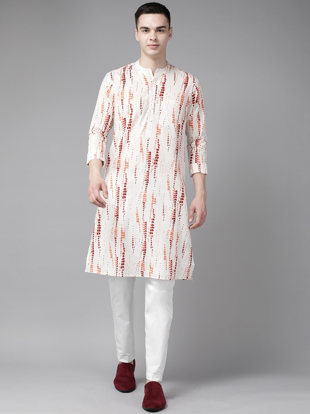 

See Designs Men Printed Cotton Kurta, White