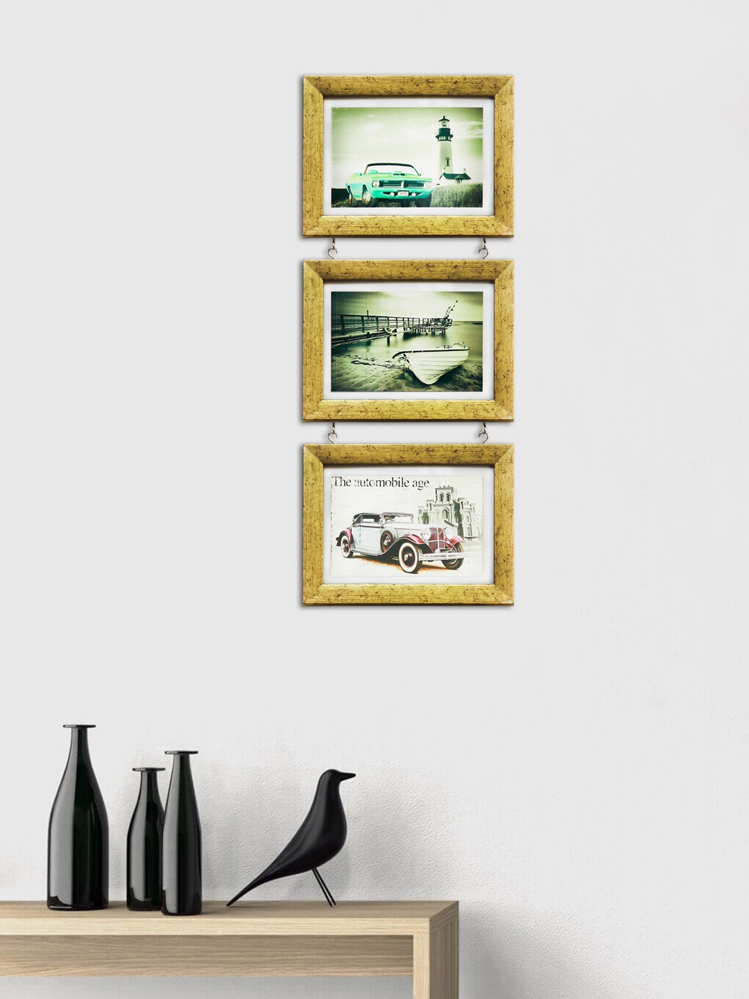 

Art Street Set of 3 Hanging Drop Photo Frames, Gold