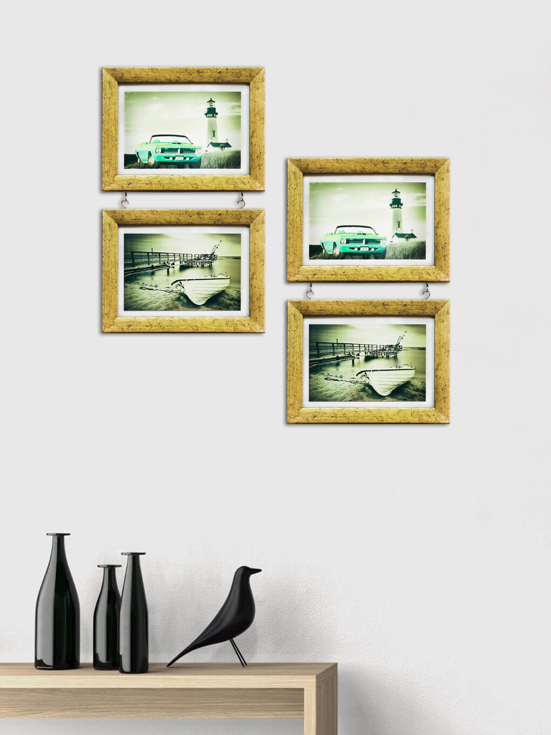 

Art Street Set of 4 Hanging Drop Photo Frames, Gold
