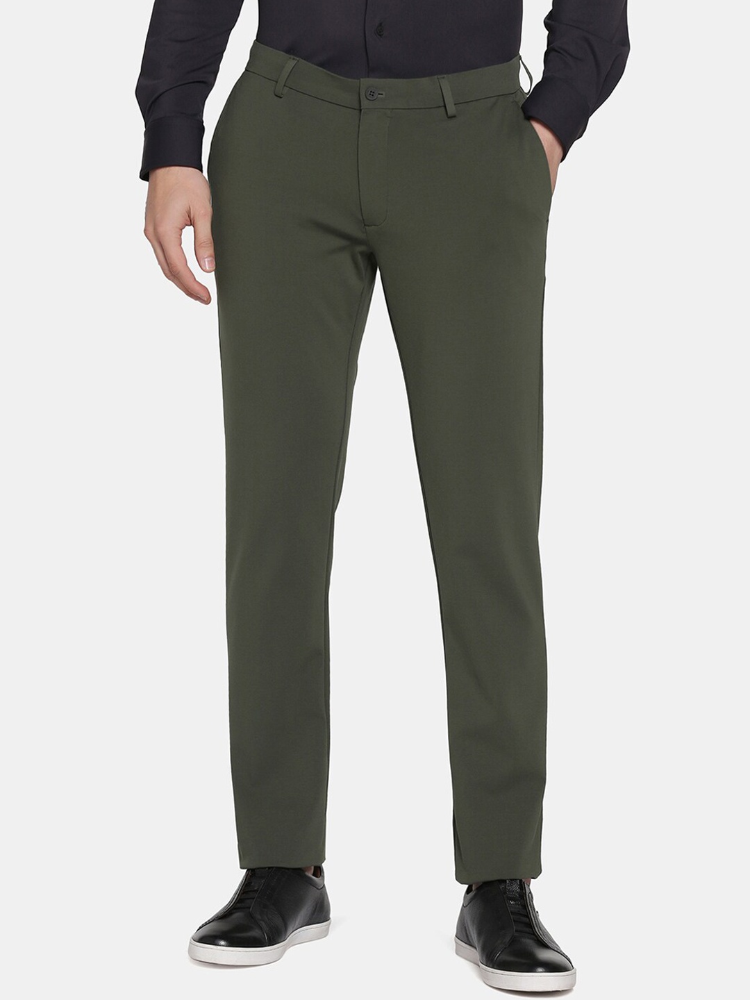 

Blackberrys Men Slim Fit Formal Trousers, Olive