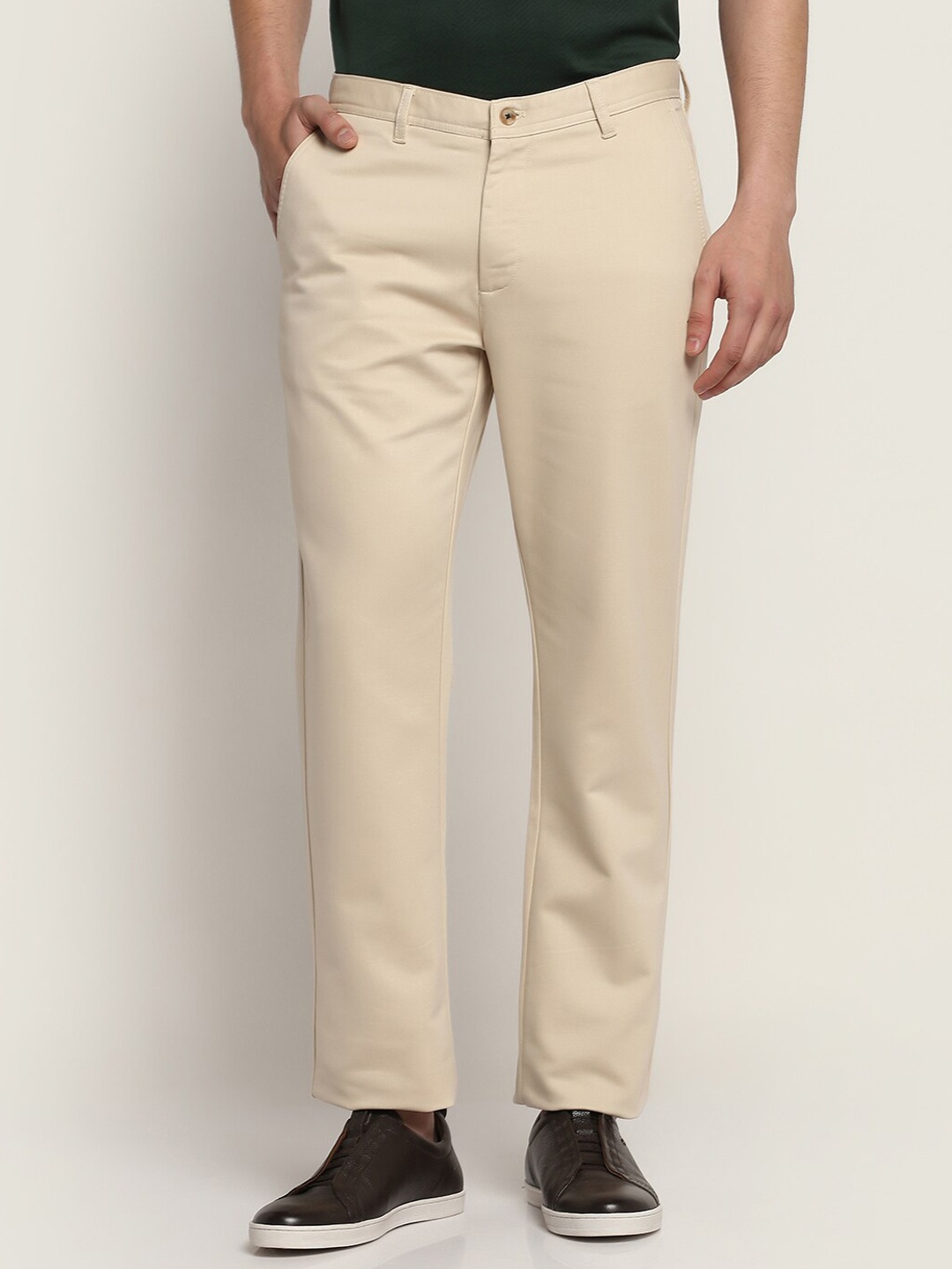 

Blackberrys Men Beige Relaxed Chinos Trousers