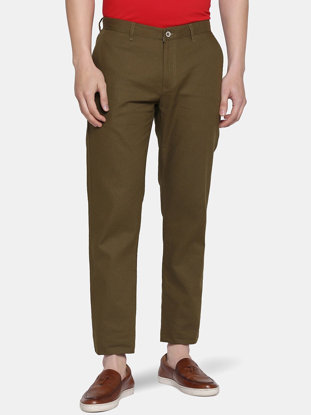 

Blackberrys Men Slim Fit Chinos Trousers, Olive
