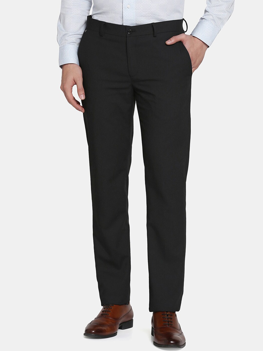

Blackberrys Men Slim Fit Formal Trousers, Black