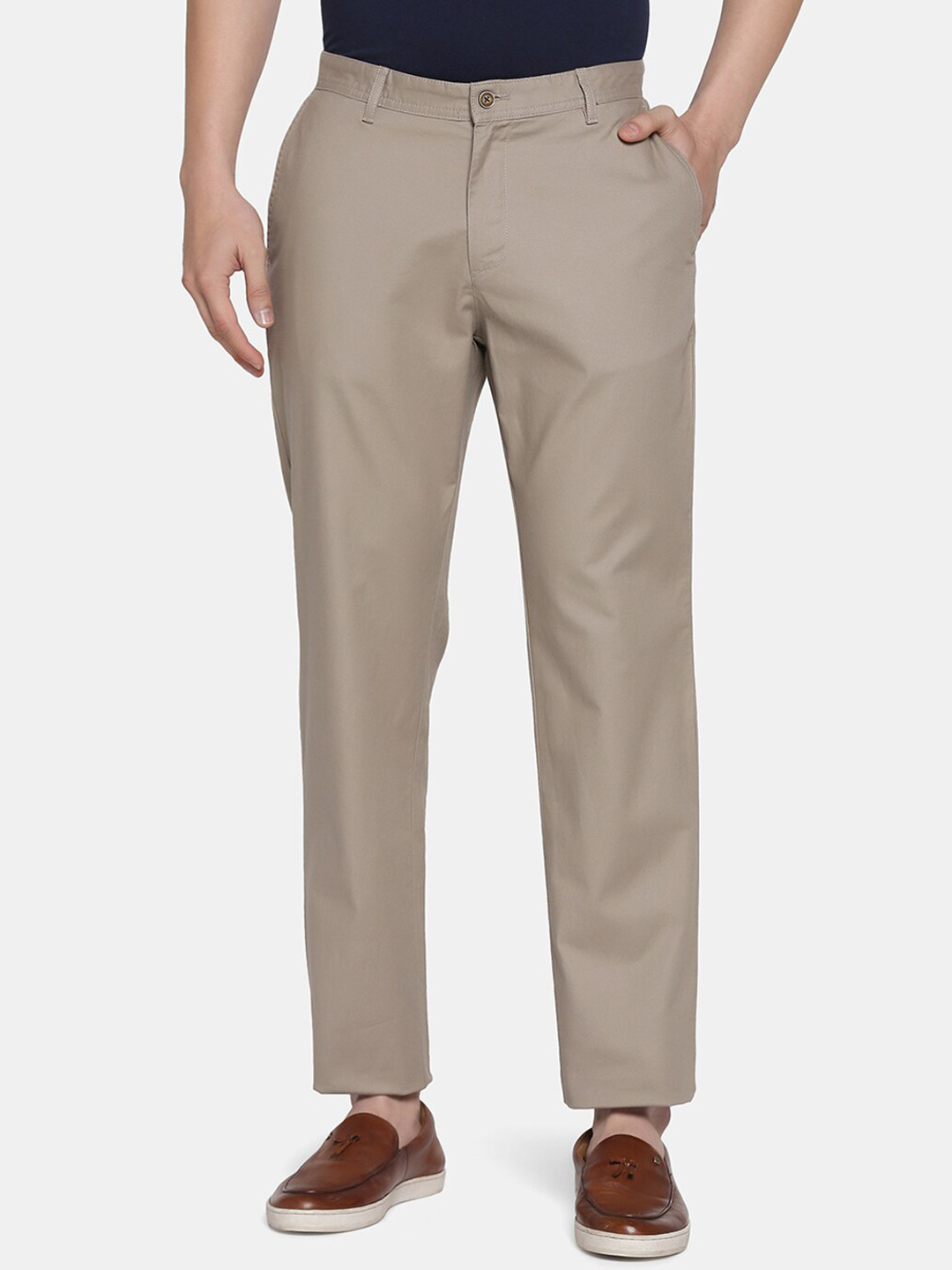 

Blackberrys Men Urban Slim Low-Rise Trousers, Beige