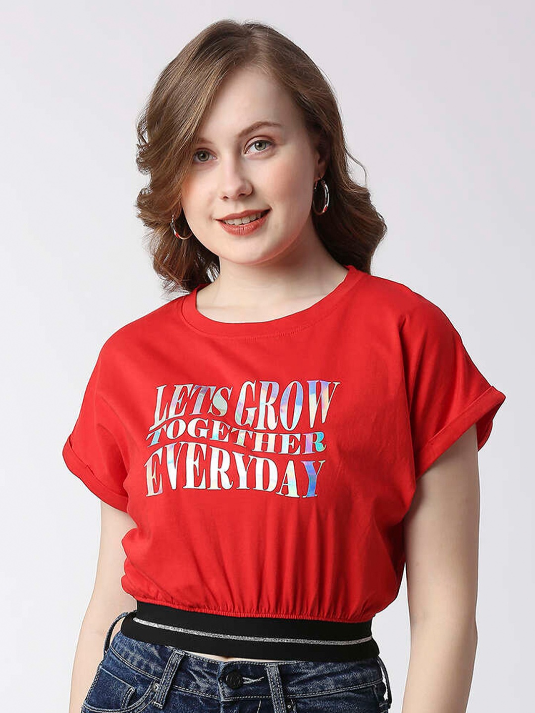

Pepe Jeans Typography Printed Cotton T-shirt, Red