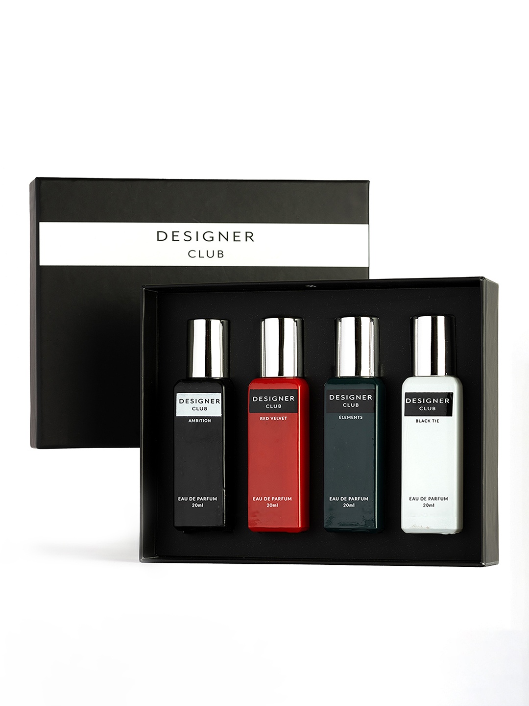 

PERFUME LOUNGE Designer Club Men Set Of 4 Perfume and Body Mist, Black