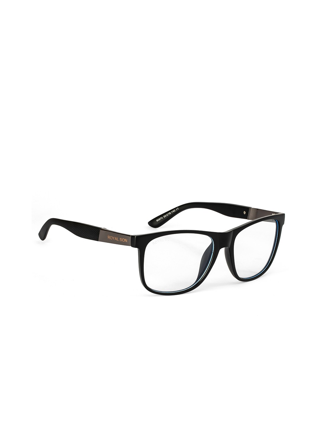 

ROYAL SON Clear Lens Square Sunglasses with UV Protected Lens- CHI00121-C4-R1, Black