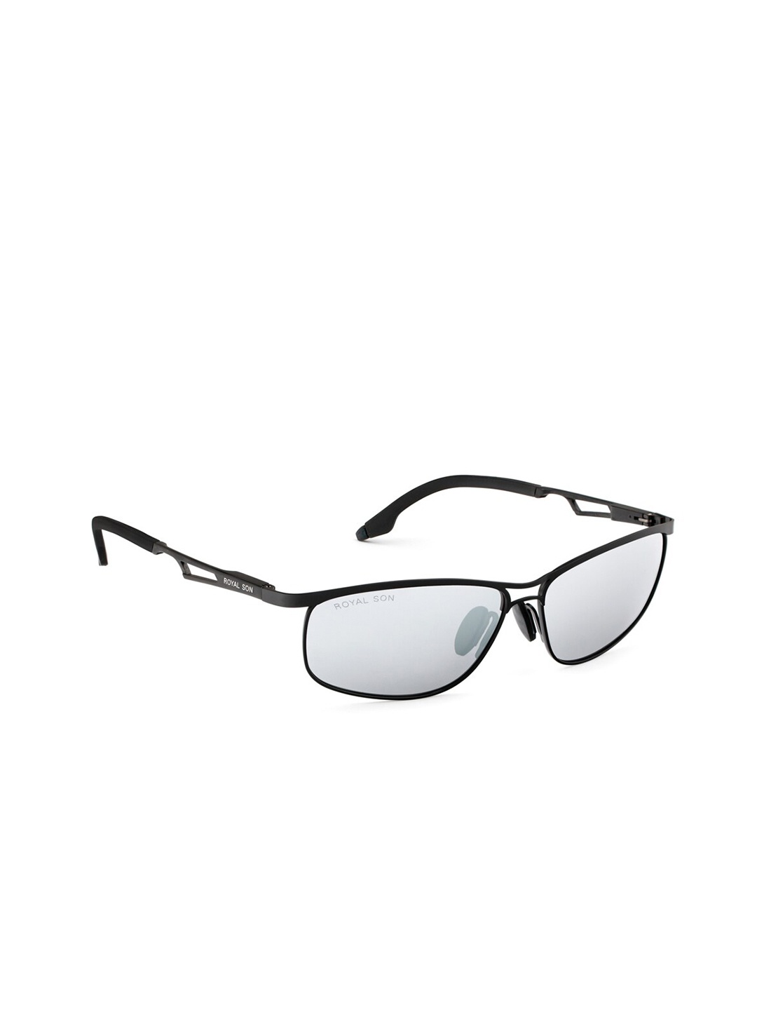 

ROYAL SON Men Rectangle Sunglasses with Polarised and UV Protected Lens CHI00109-C4-R1, Silver