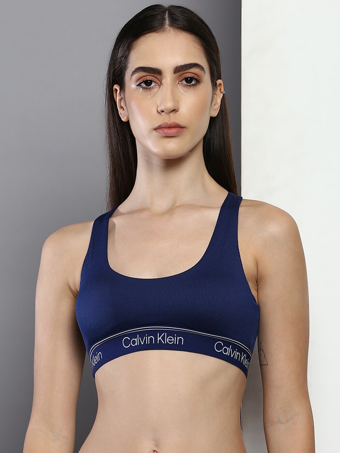 

Calvin Klein Underwear Non Padded Seamless Racer Back Bra, Blue