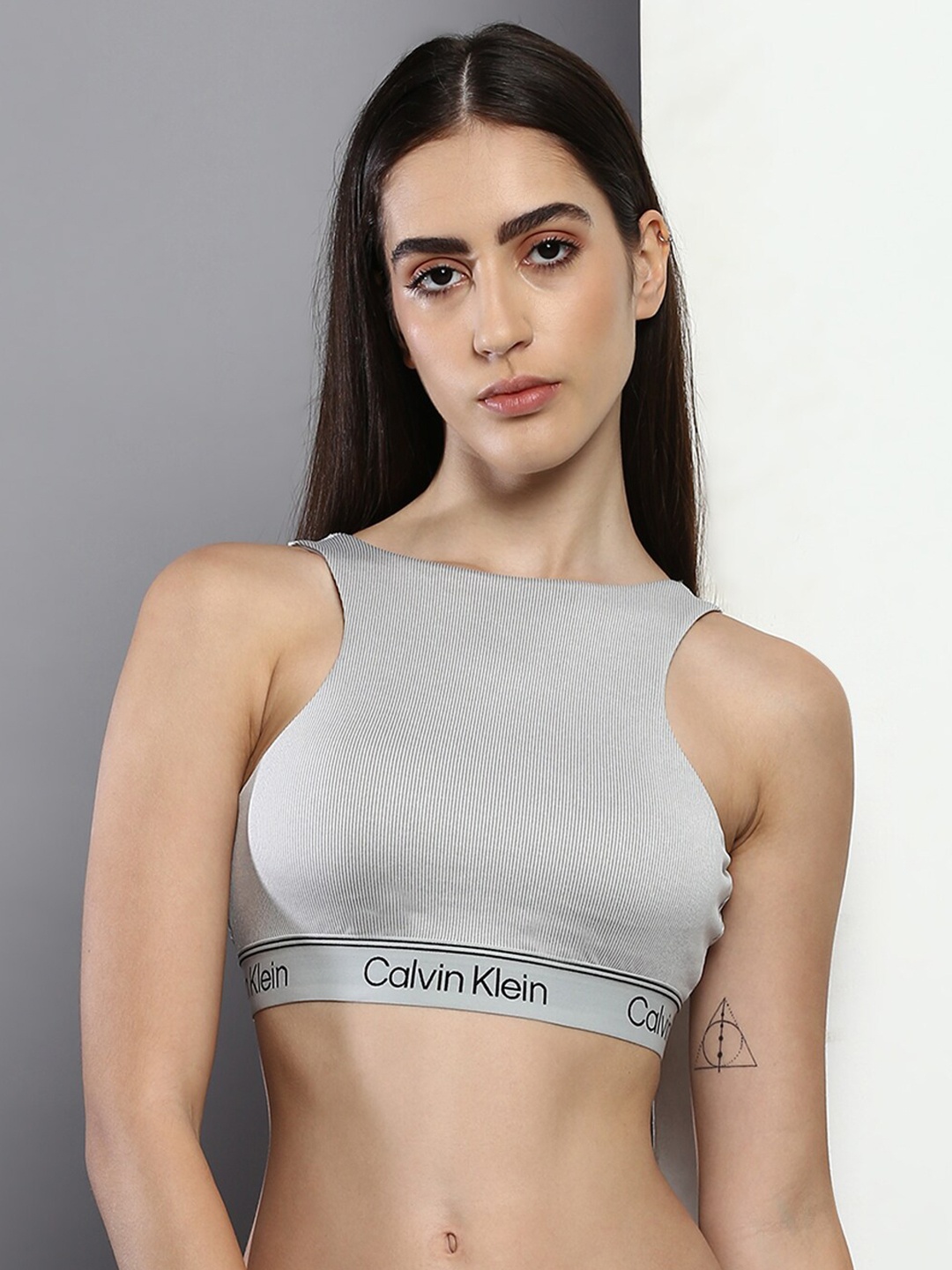 

Calvin Klein Underwear Non Padded Non Wired Bralette Bra, Grey