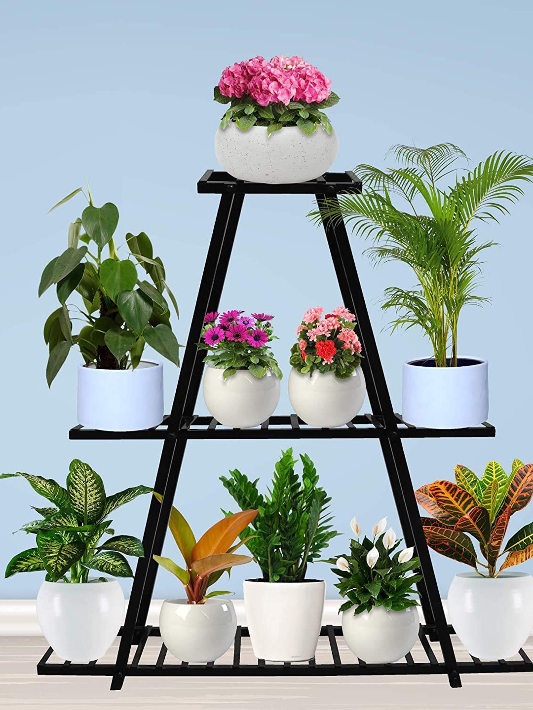 

TRUSTBASKET Calyx Black Planter Multiple Pot Stand