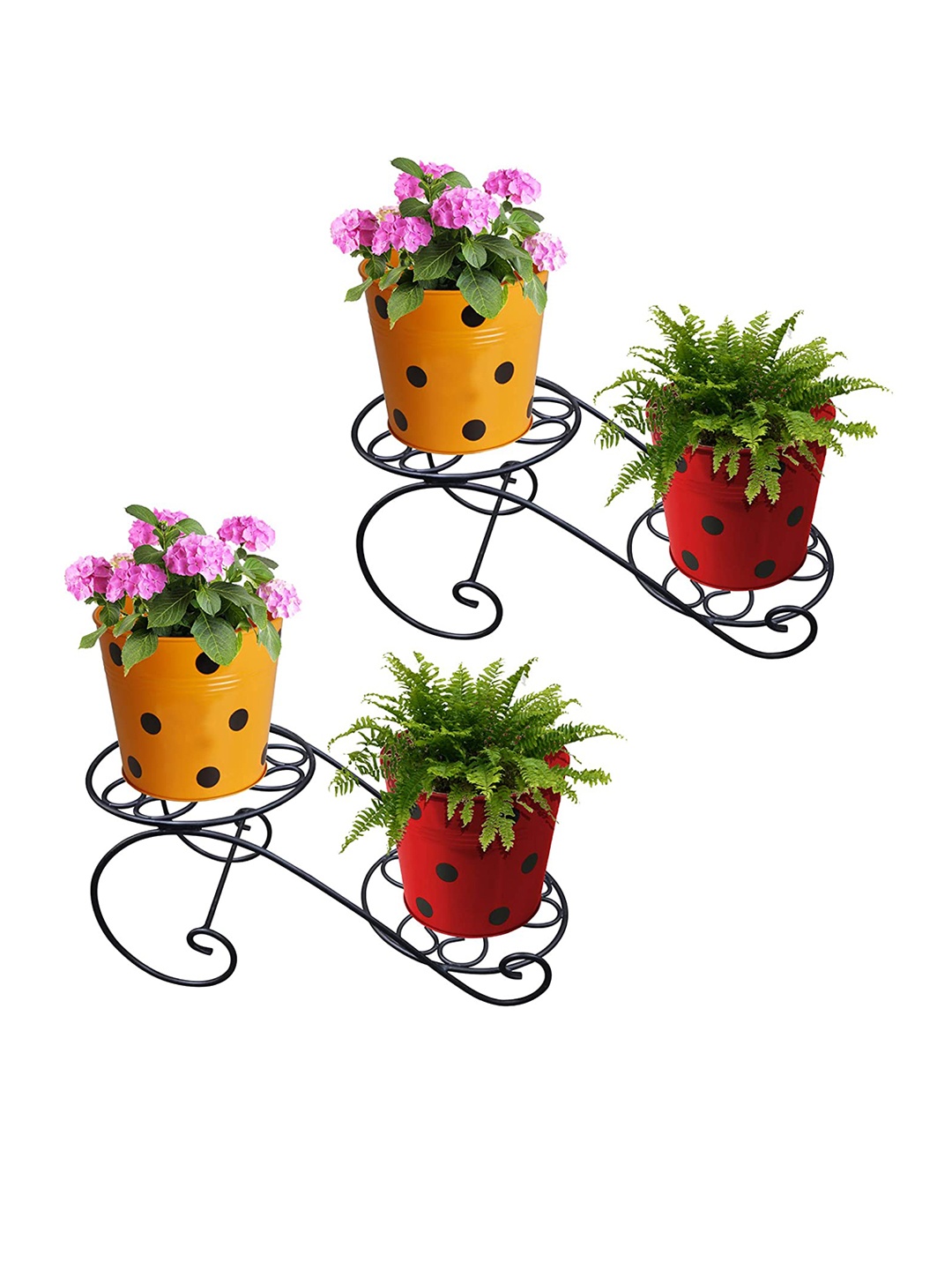 

TRUSTBASKET 2-Pcs Black Metal Planter Stands