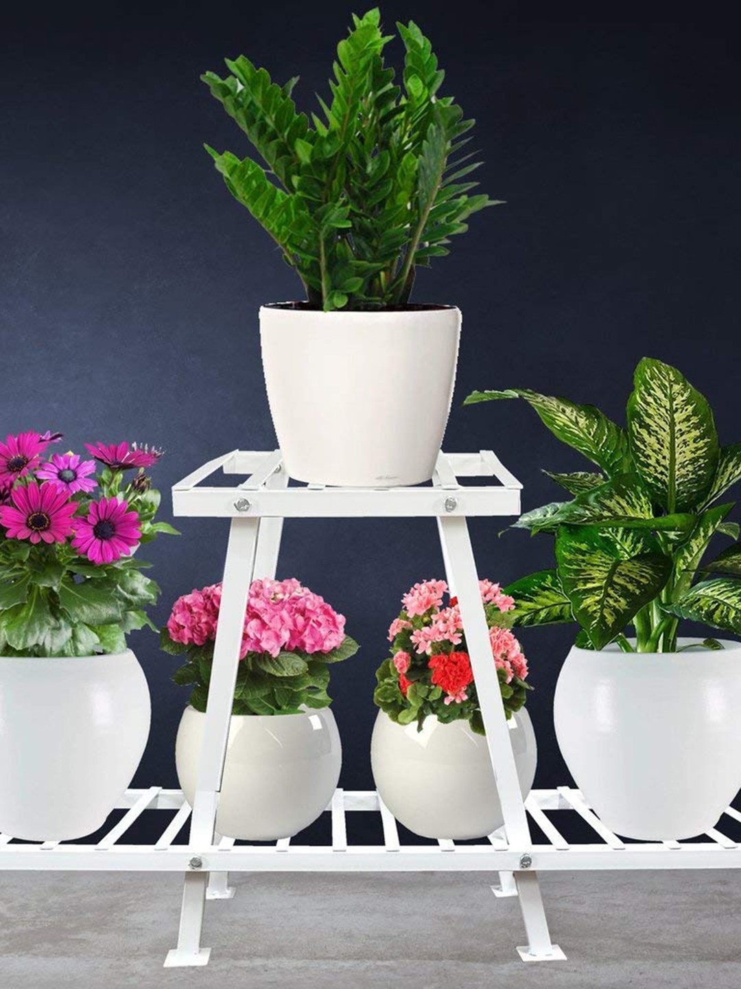 

TRUSTBASKET Cosmo White Metal Planter Stand