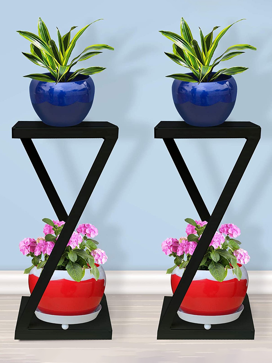 

TRUSTBASKET Ambar Black 2 Pieces Planter Stands