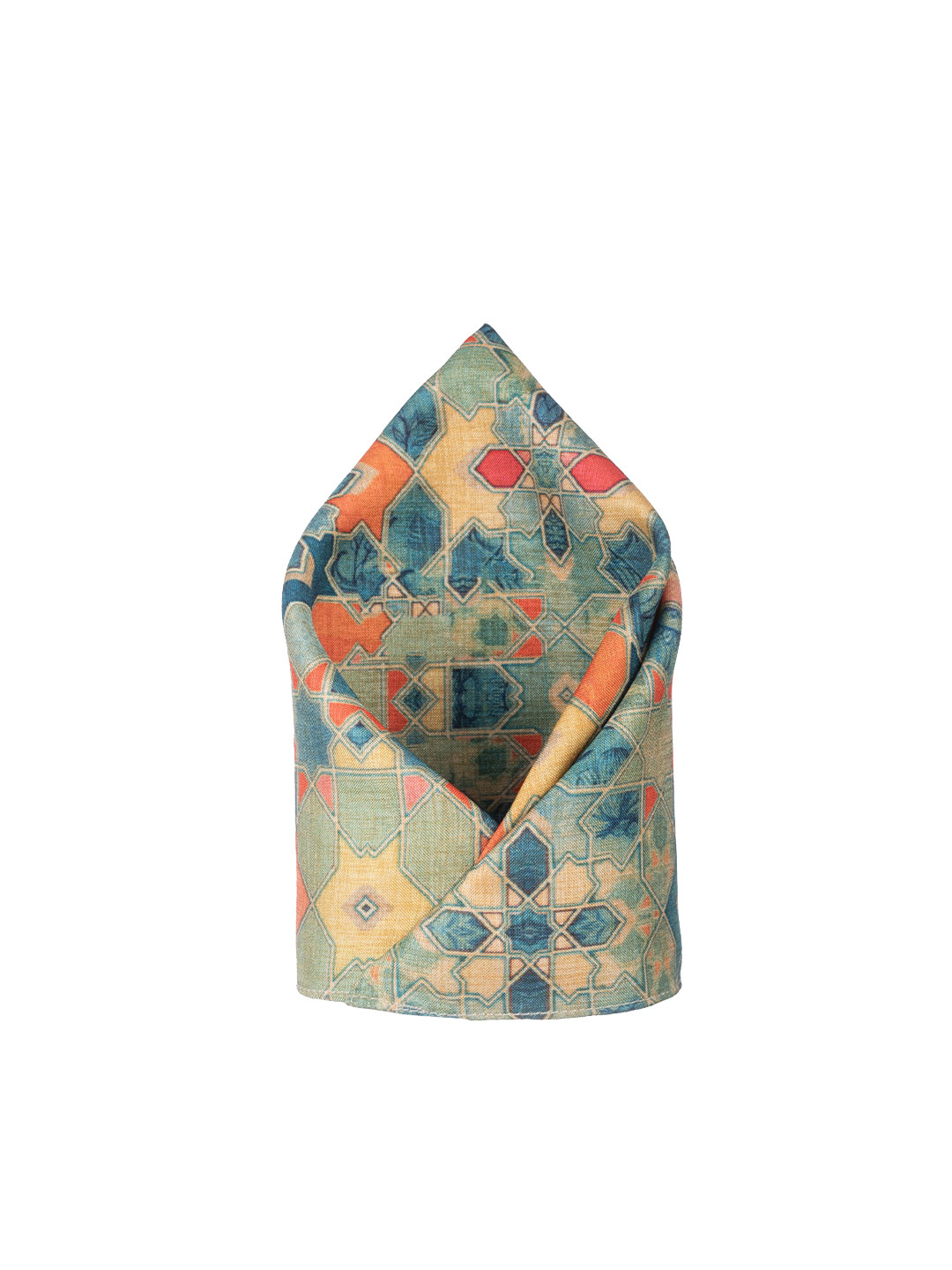 

The Tie Hub Men Printed Silk Cotton Pocket Square, Blue