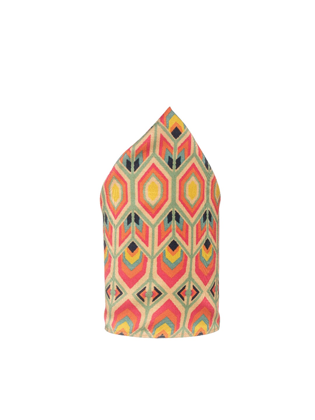 

The Tie Hub Men Printed Silk Cotton Pocket Square, Peach