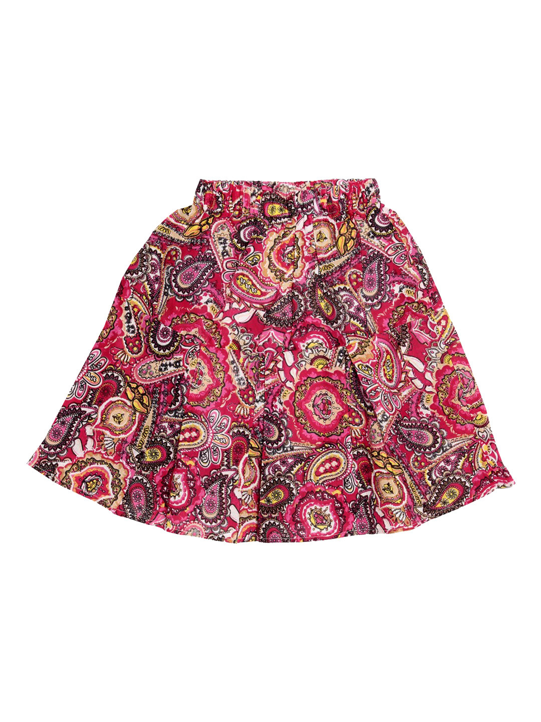 

SWEET ANGEL Girls Ethnic Motifs Printed Pure Cotton A-Line Knee Length Skirt, Pink