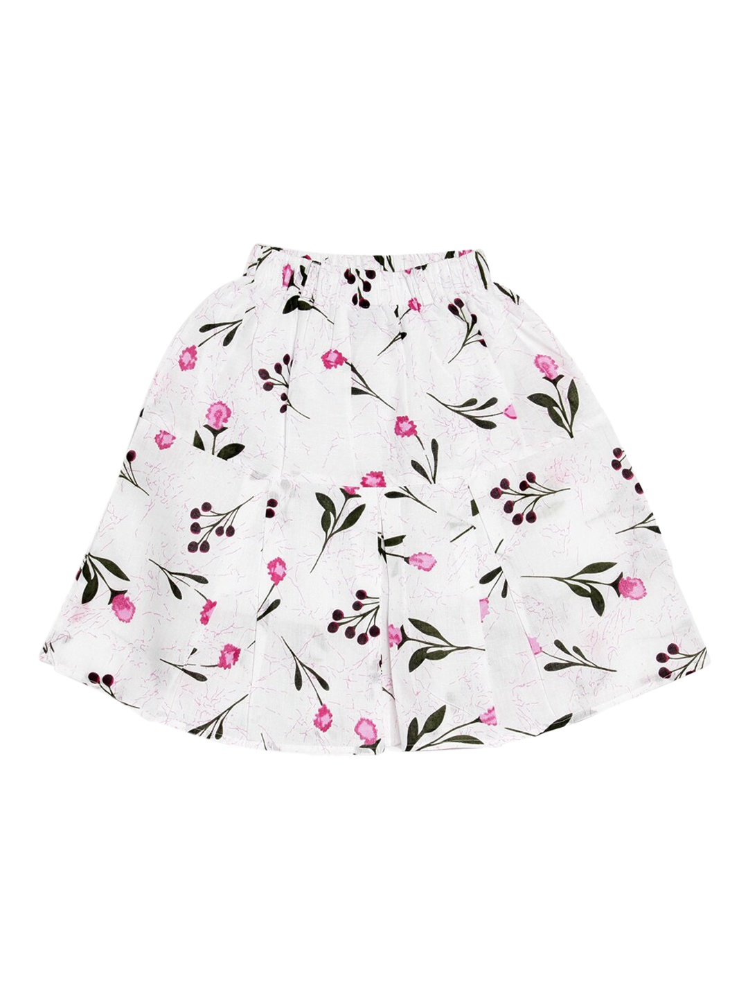 

SWEET ANGEL Girls Floral Printed Pure Cotton A-Line Knee Length Skirt, Pink