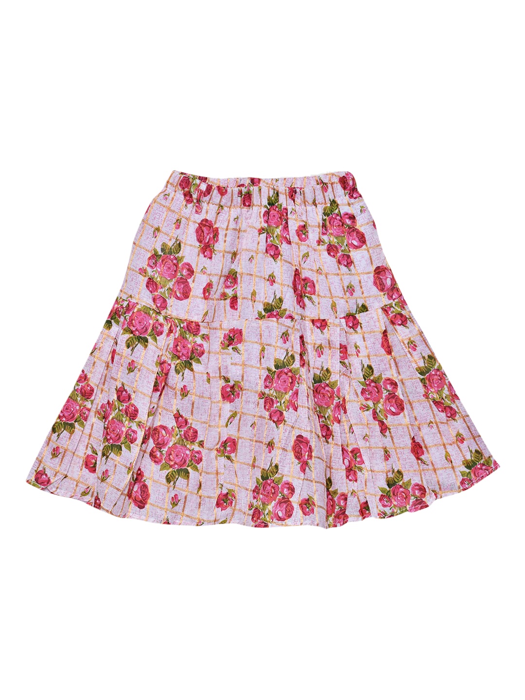 

SWEET ANGEL Floral Printed Pure Cotton Flared Skirt, White