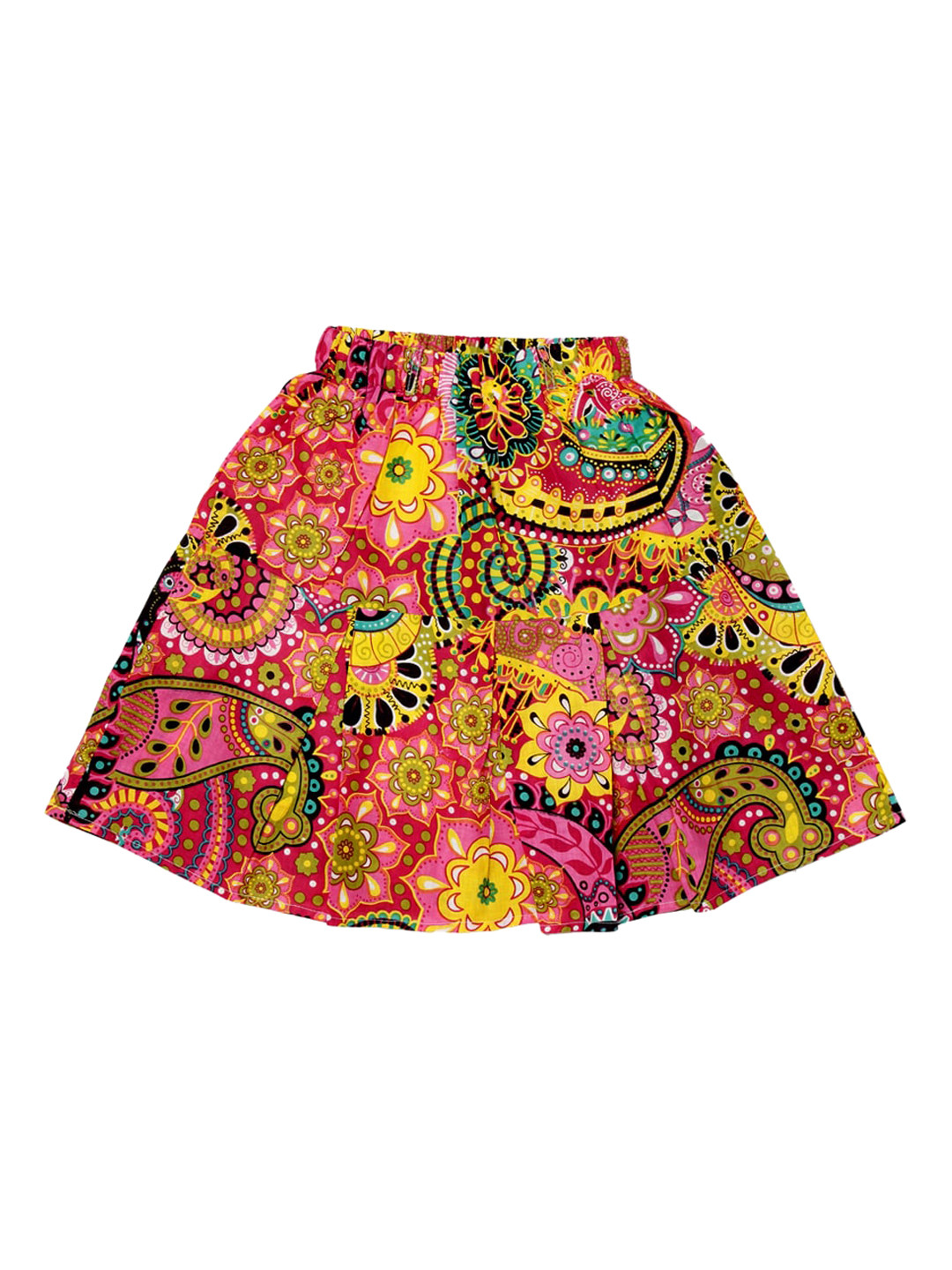 

SWEET ANGEL Girls Ethnic Motifs Printed A-Line Pure Cotton Skirts, Rust
