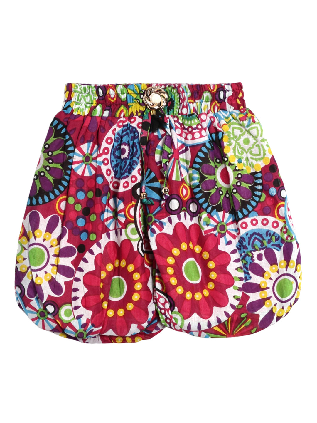 

SWEET ANGEL Girls Floral Printed Cotton Loose Fit High-Rise Shorts, Pink