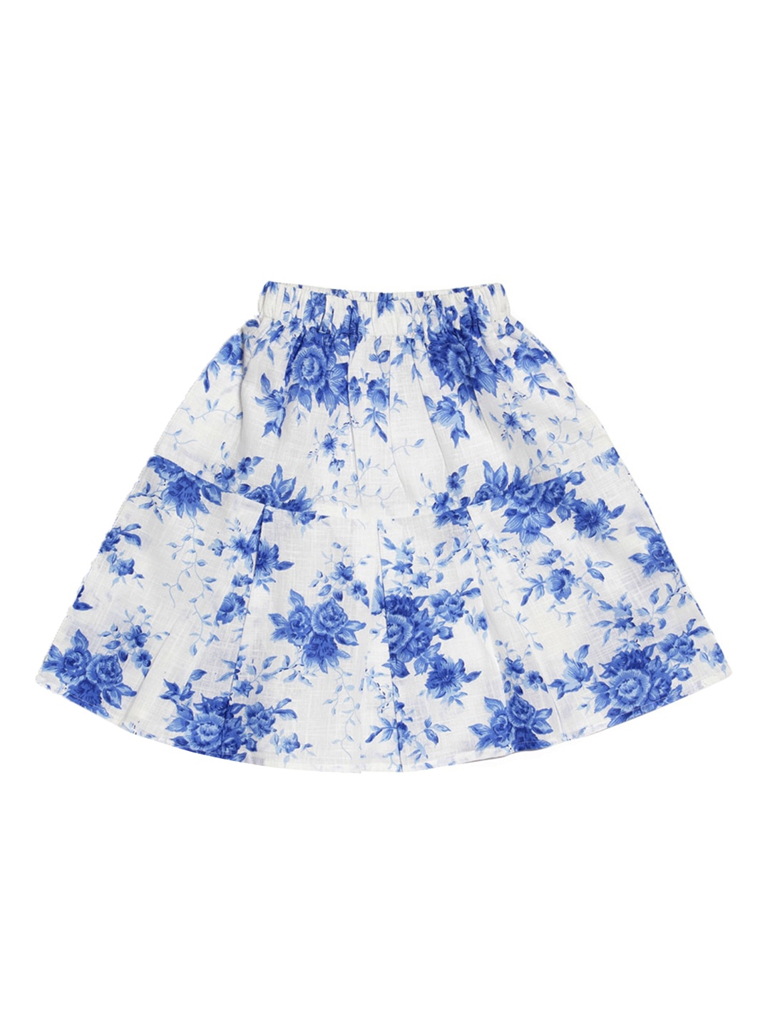 

SWEET ANGEL Girls Floral Printed A-Line Pure Cotton Skirts, Blue