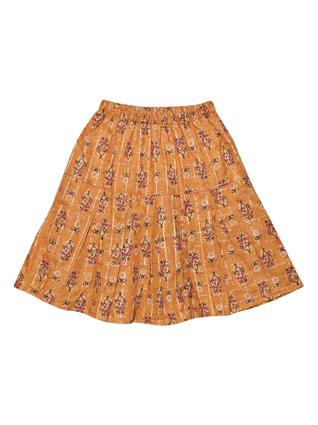 

SWEET ANGEL Girls Floral Printed A-Line Pure Cotton Skirts, Yellow