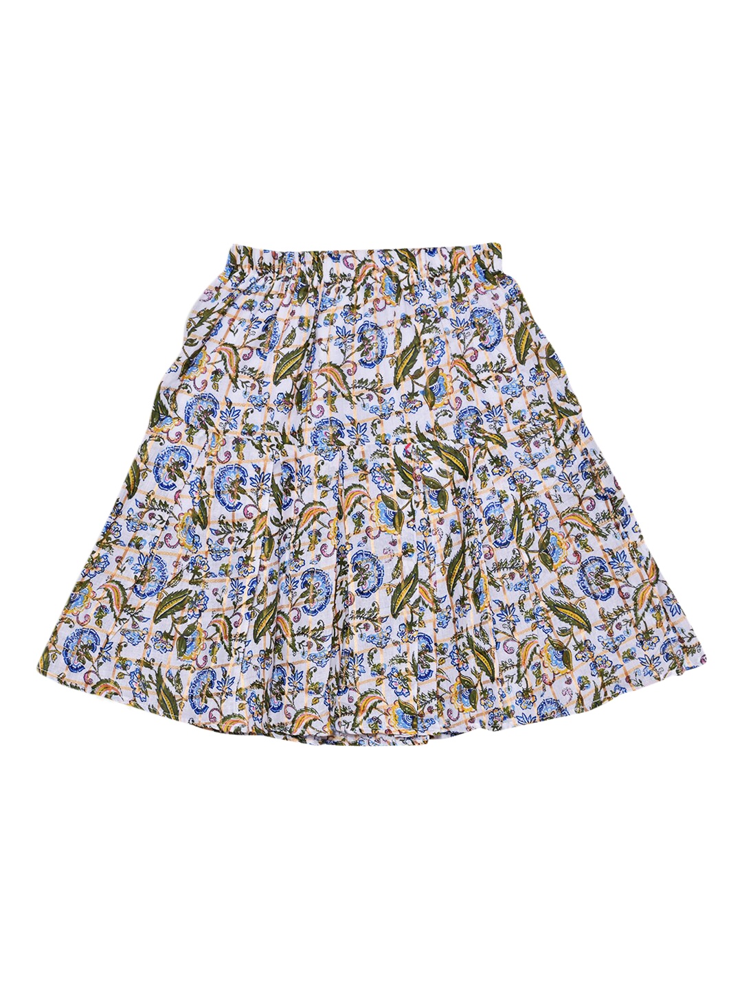 

SWEET ANGEL Printed A-Line Knee-Length Cotton Skirt, White
