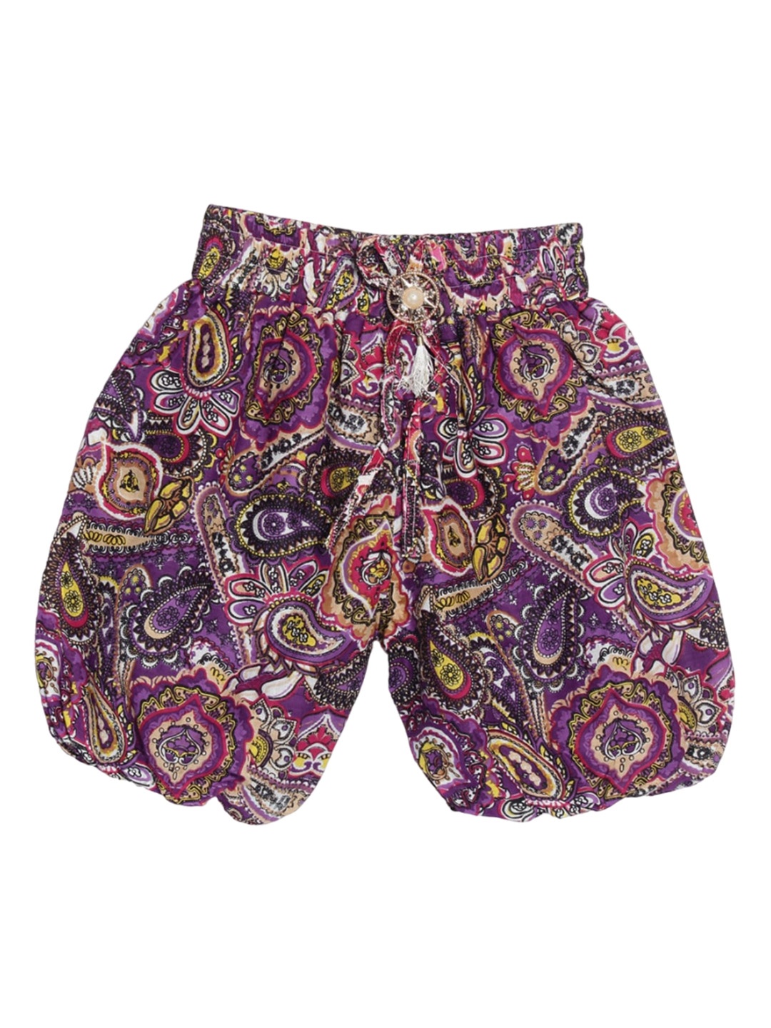 

SWEET ANGEL Girls Printed Loose Fit High-Rise Shorts, Pink