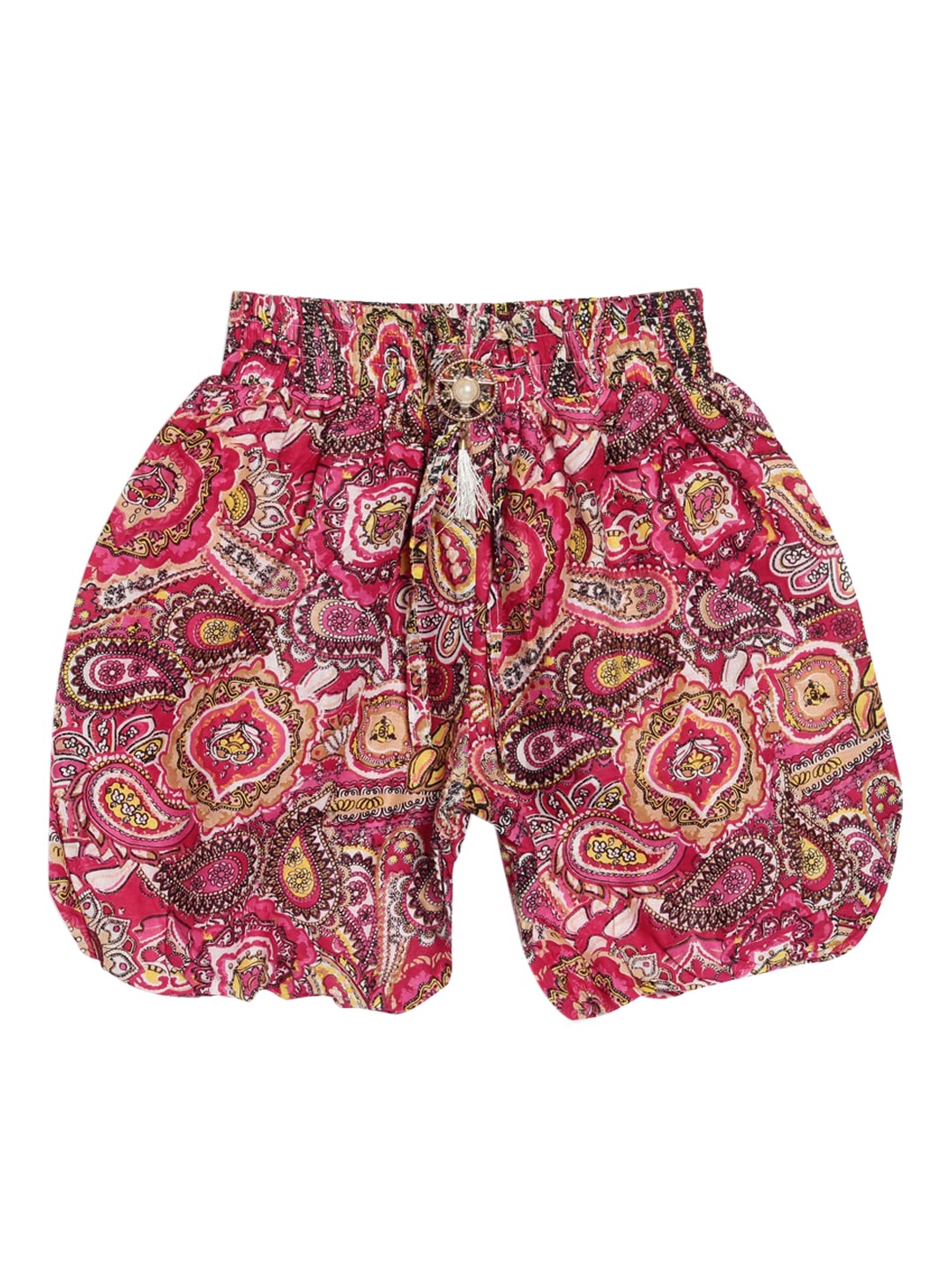 

SWEET ANGEL Girls Printed Cotton Loose Fit High-Rise Shorts, Pink