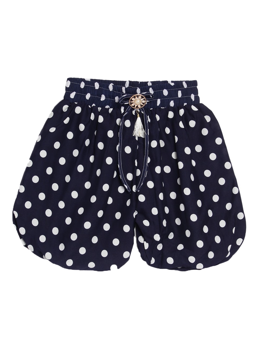 

SWEET ANGEL Girls Printed Loose Fit High-Rise Cotton Shorts, Navy blue