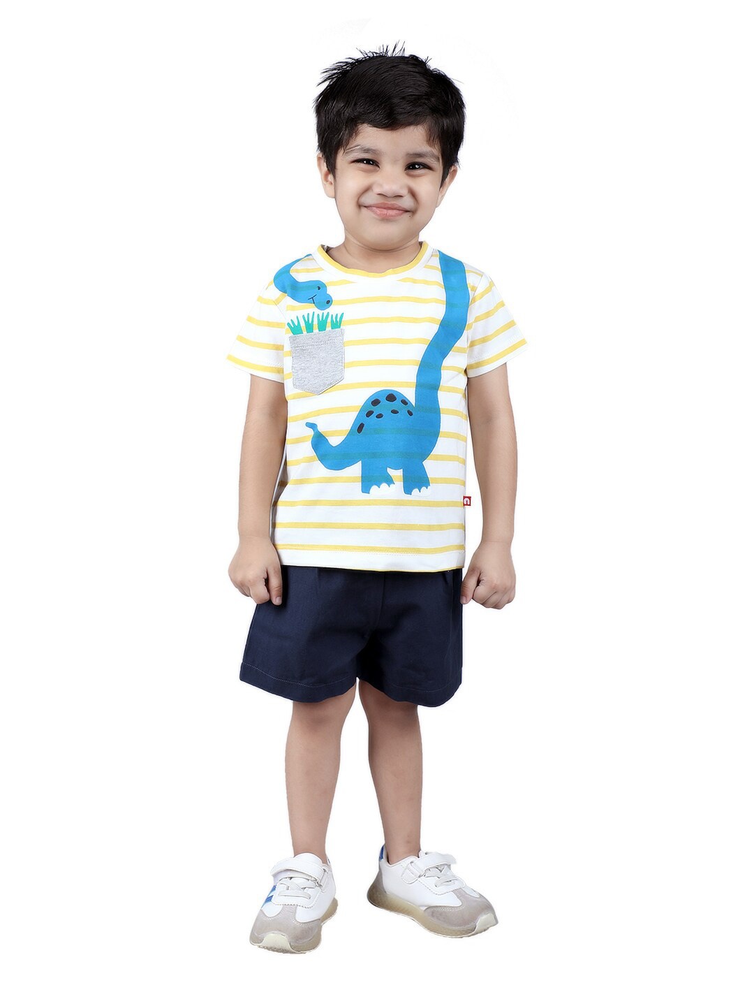 

Nino Bambino Boys Striped T-shirt with Shorts, Blue