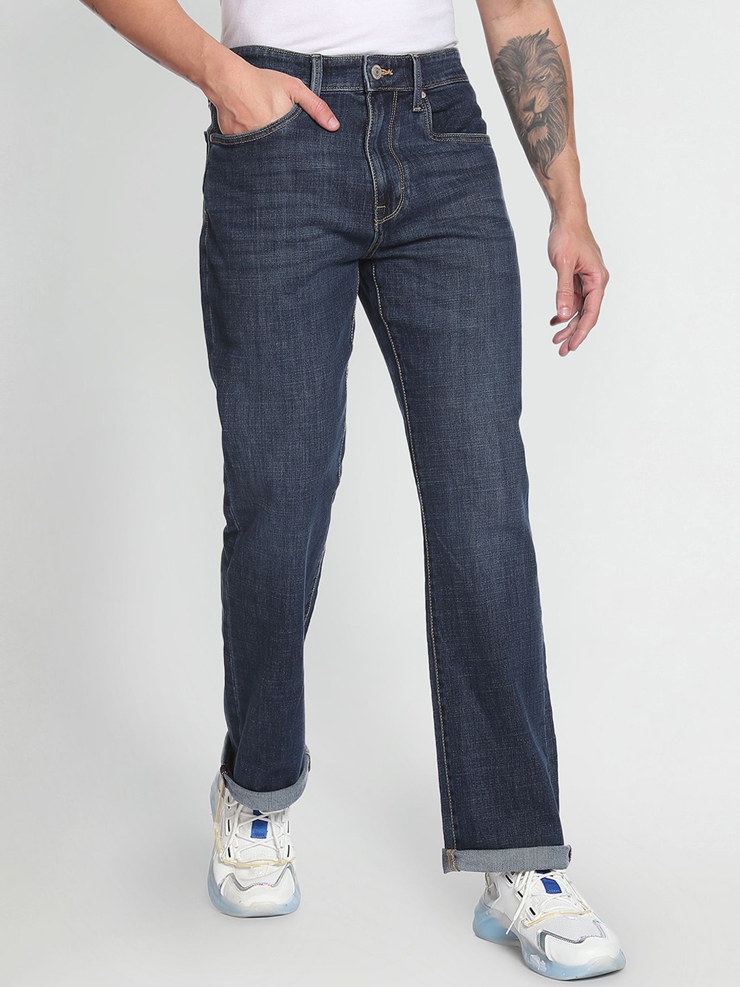 

Flying Machine Boot Cut Classic Vintage Jeans, Blue