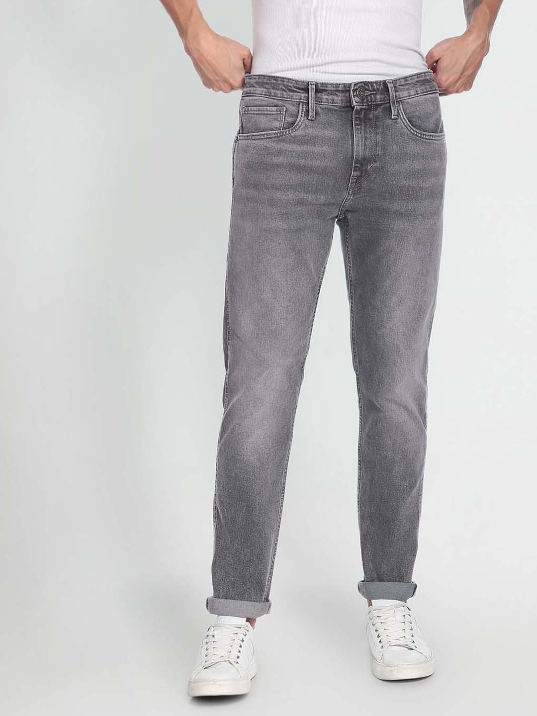 

Flying Machine Slash Slim Tapered Fit Vintage 90s Vintage Jeans, Grey