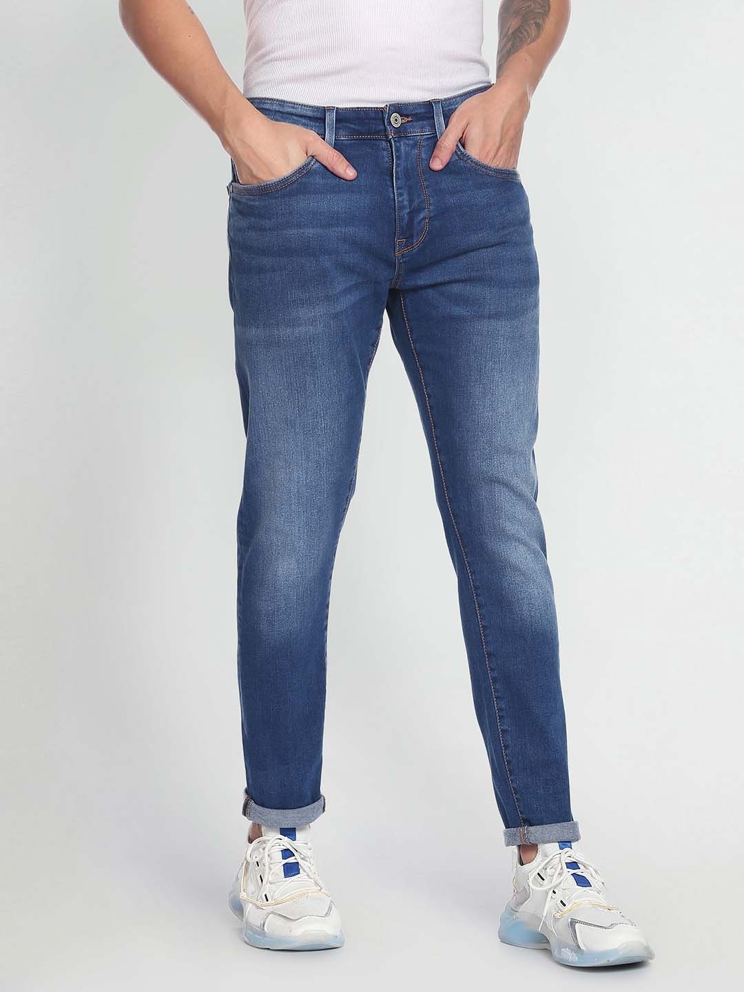 

Flying Machine Men Slim Fit Light Fade Cotton Jeans, Blue