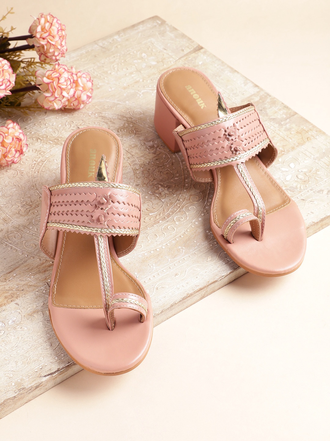 

Anouk Women Textured Block Heels, Pink