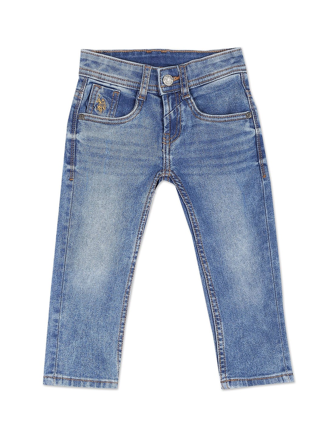 

U.S. Polo Assn. Kids Boys Slim Fit Heavy Fade Jeans, Blue