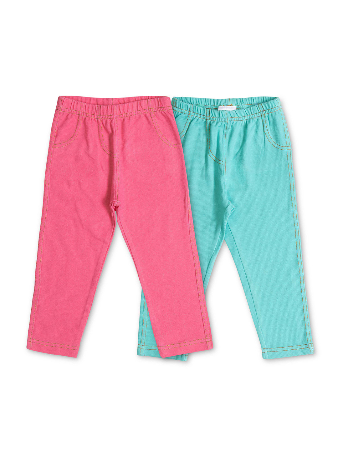 

JusCubs Girls Pack Of 2 Cotton Slip-On Skinny Fit Jeggings, Pink